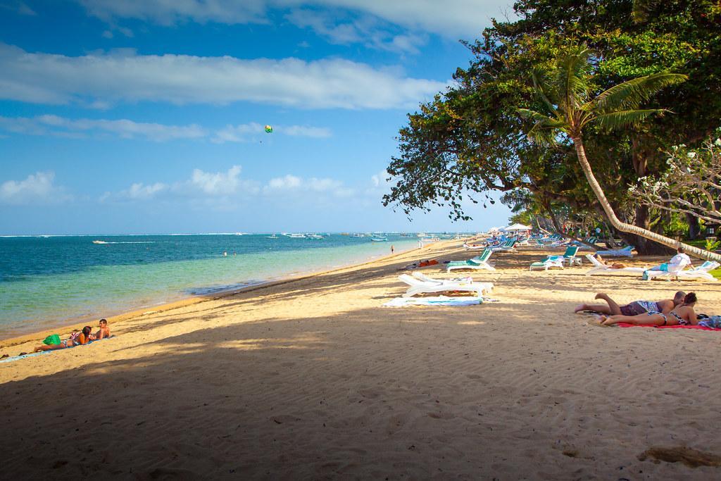 People sunbathing