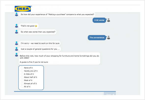 IKEA chatbot collects reviews
