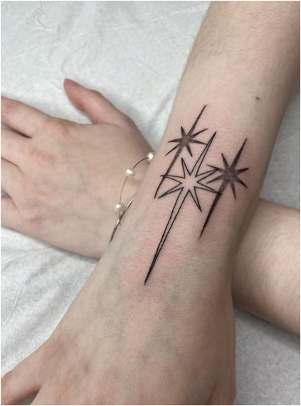 Shine Star Adorable Wrist Tattoo Women