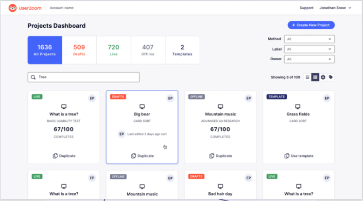 Userzoom is a UX research software