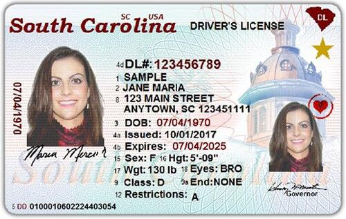 licencia de conducir de Carolina del Sur