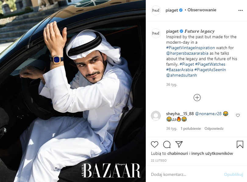 Marketing w branży jubilerskiej - screen posta na Instagramie marki Happy Bazaar Arabia