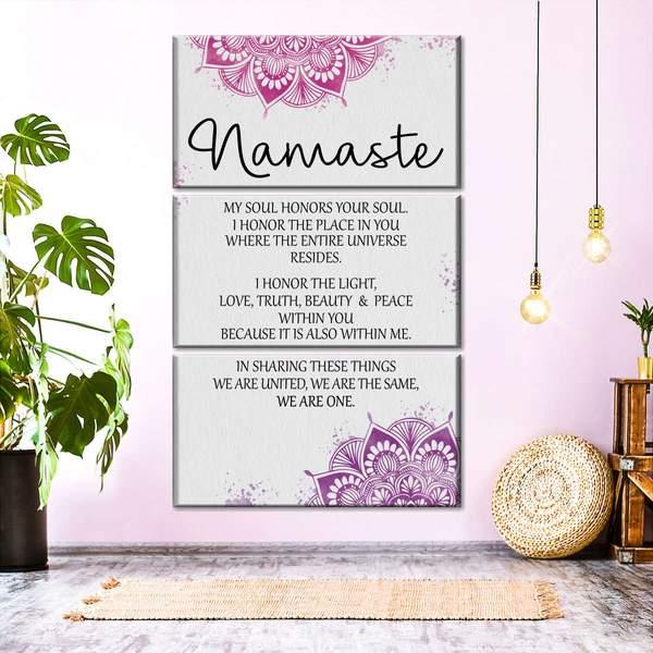Namaste Meaning Multi Panel Canvas Wall Art
