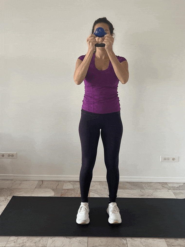 Halo kettlebell exercise