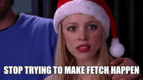 An image of Regina George from Mean Girls saying "Stop trying to make fetch happen". 