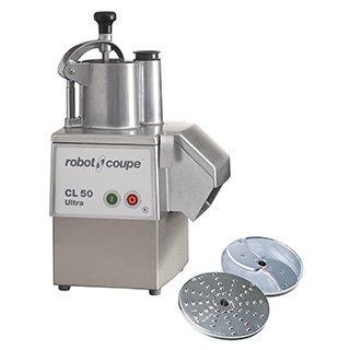 Robot Coupe CL50 Ultra Pizza Dice Continuous Feed Food Processor with 5  Discs, Dice Cleaning & Wall Holder Kits - 1 1/2 hp