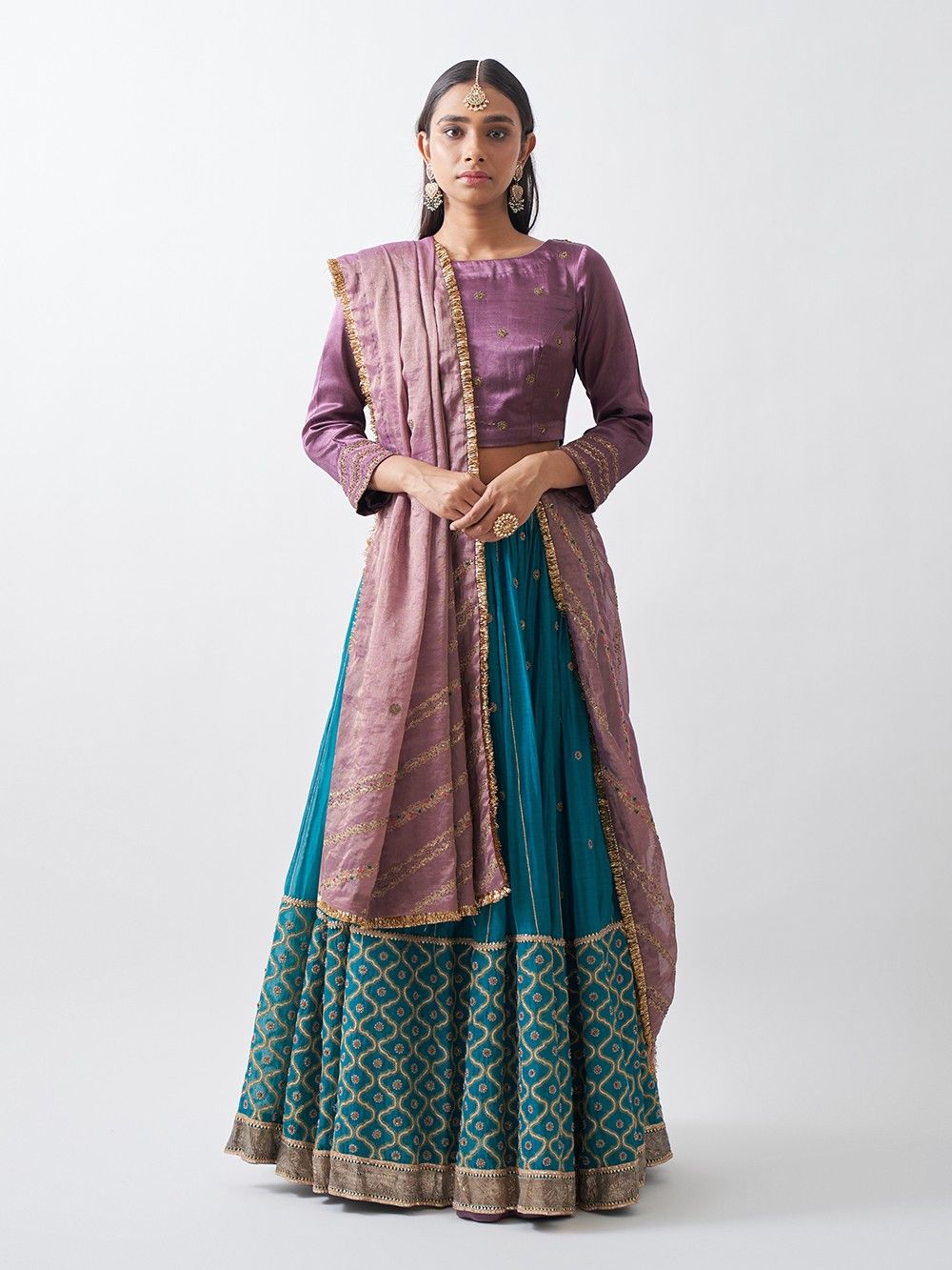 the loom - Mauve Zardozi Embroidered Silk Blouse