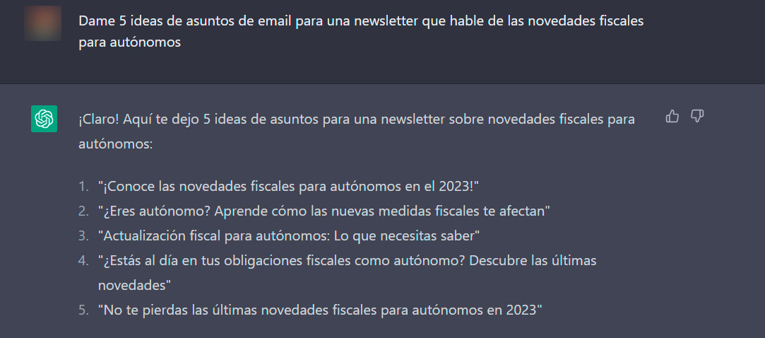 chatgpt para generar asuntos de email