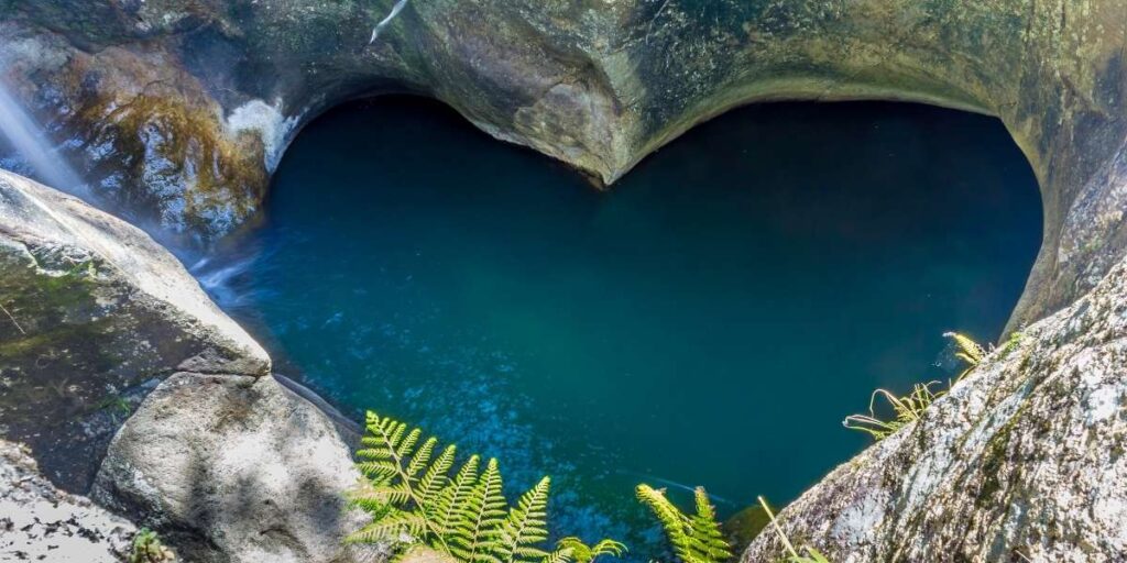 heart shaped natural pool