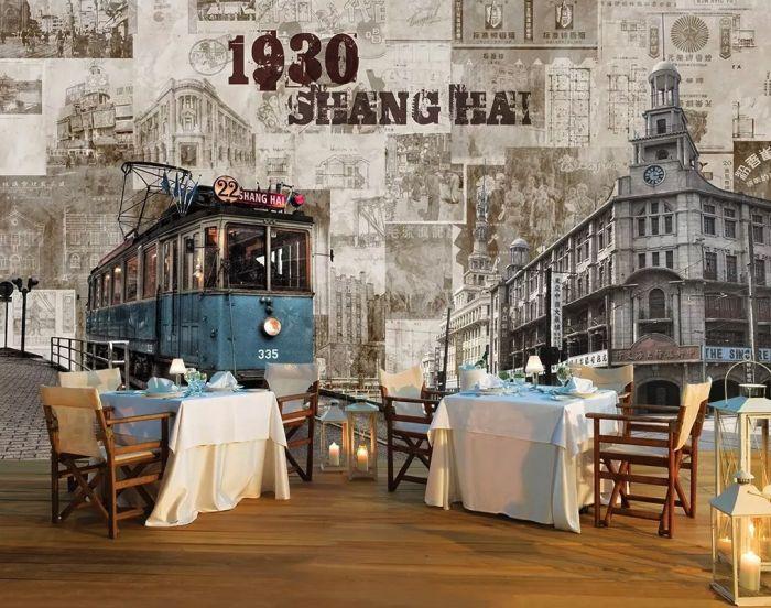 Vintage Shanghai City Wallpaper Mural