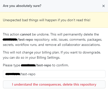 How to delete a GitHub repository