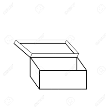 Ouvrez L'icône Box Isolé Sur Fond Blanc. Dessin à La Main Banque D ...