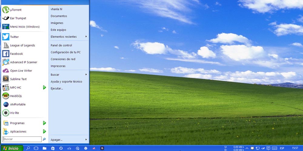Windows XP interface