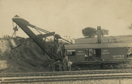 Steam Shovel of Patrick T. Clifford, Railroad Contractor, circa 1910 - Valparaiso, Indiana