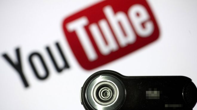 YouTube logo and webcam