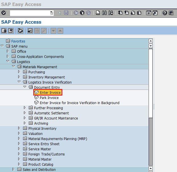 SAP post invoice