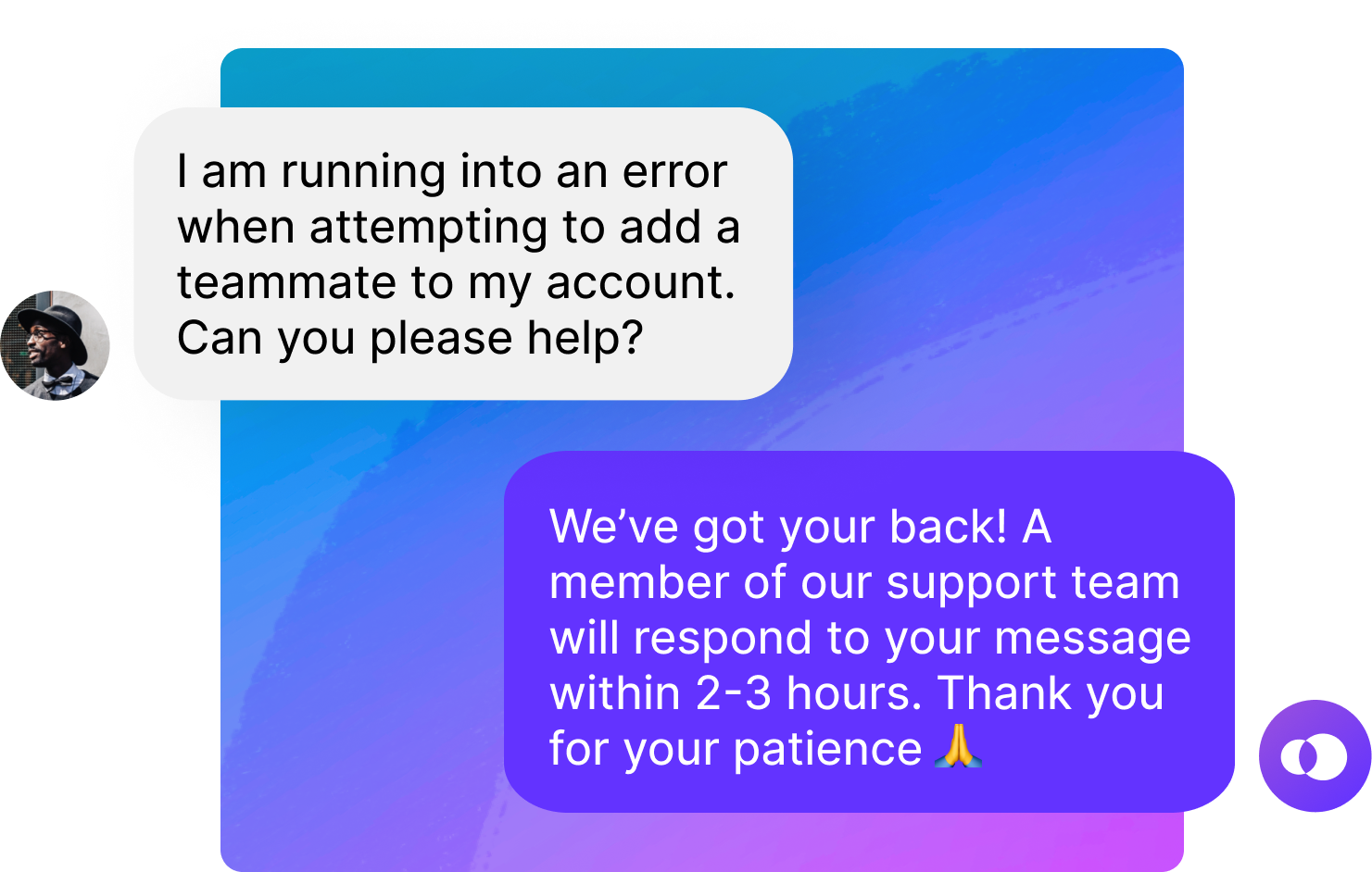 auto-reply example for SMS customer service
