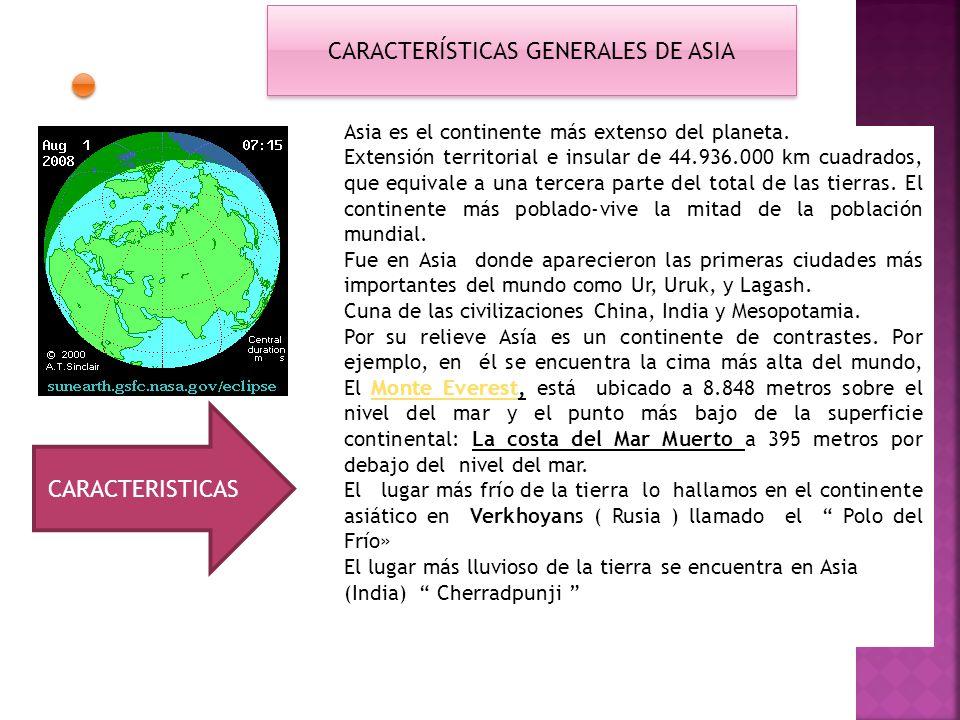 Resultado de imagen de caracteristicas de asia