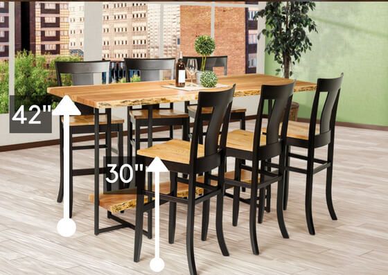 Standard Table Height vs. Counter Height vs. Bar Height