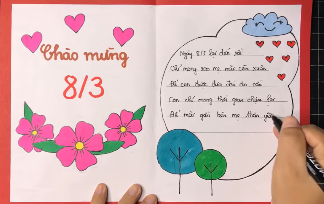 Tô màu và gửi những lời yêu thương của mình đến cho mẹ, vợ (Nguồn: Youtube)