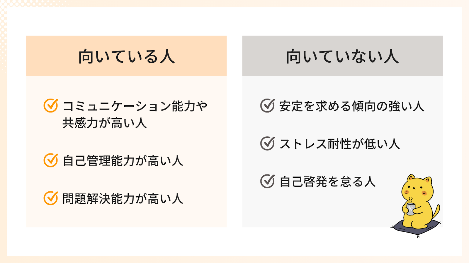 フリーランスに向いている人・向いていない人の特徴