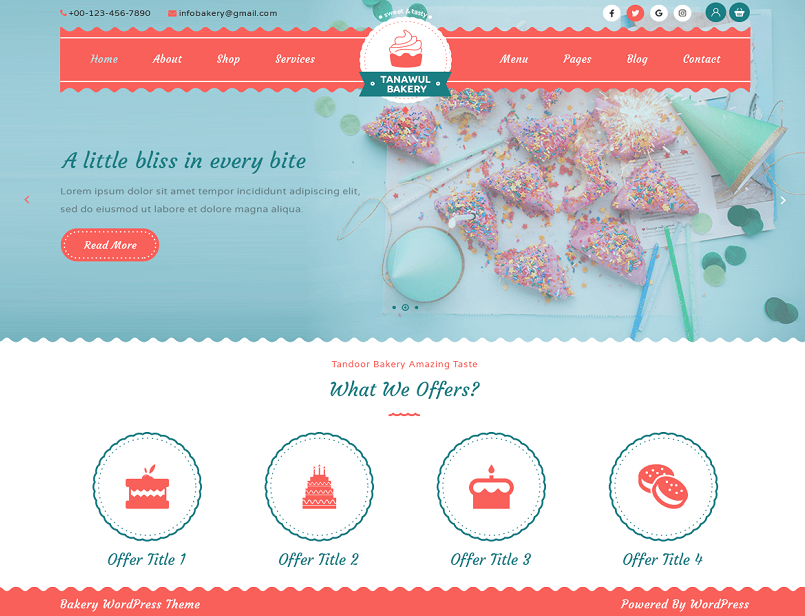 Bakes and Cakes - best free WordPress themes for bakery
