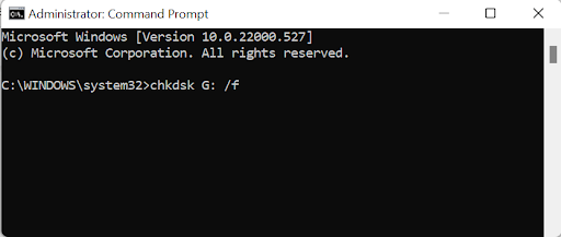 Run chkdsk to fix SD card corruption