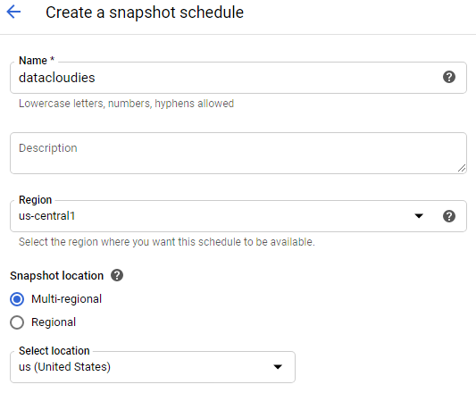 datacloudies snapshot gce
