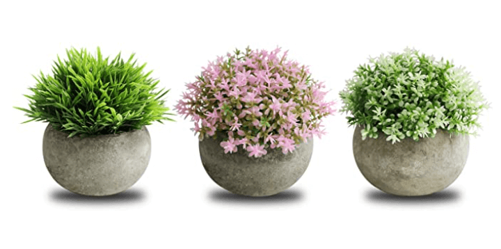 small artificial set of 3 plants