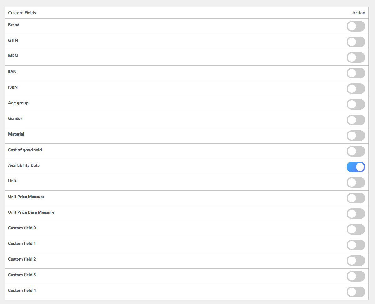 CTX Feed custom fields