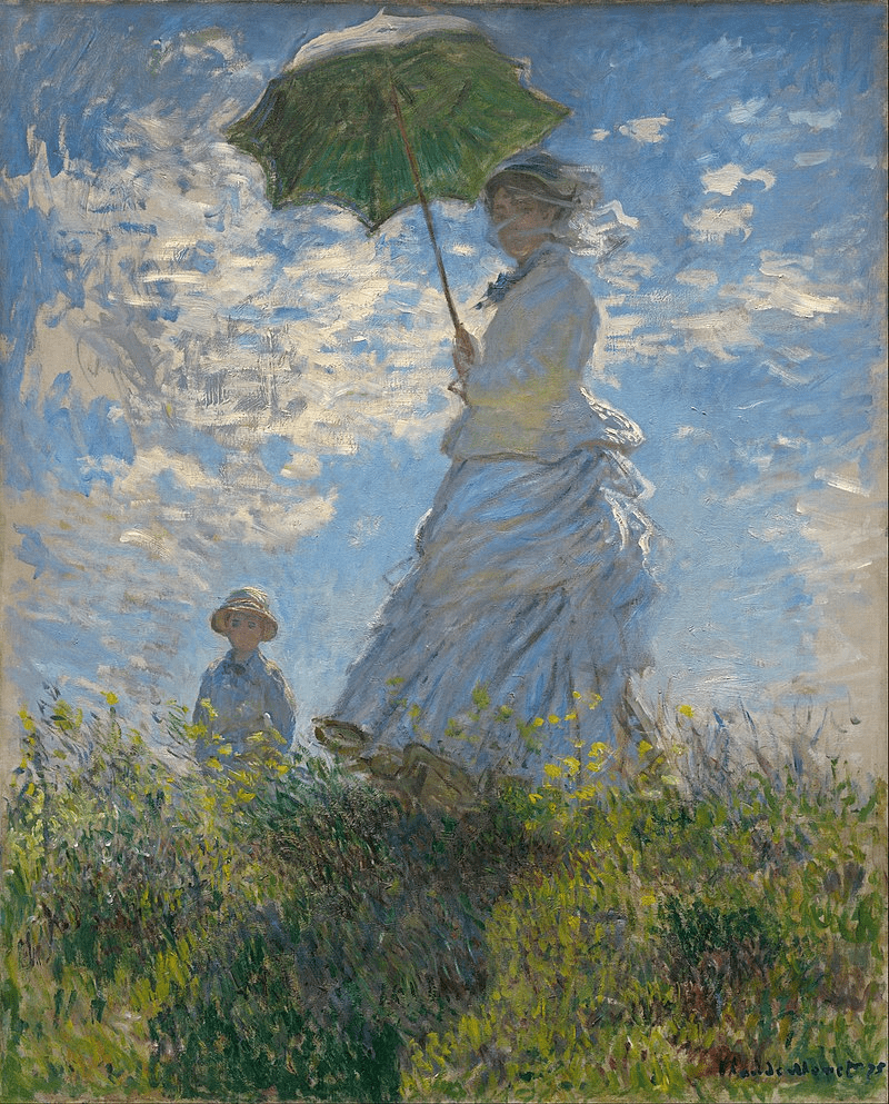 Woman with a Parasol- Madam Monet and Her Son, 1875