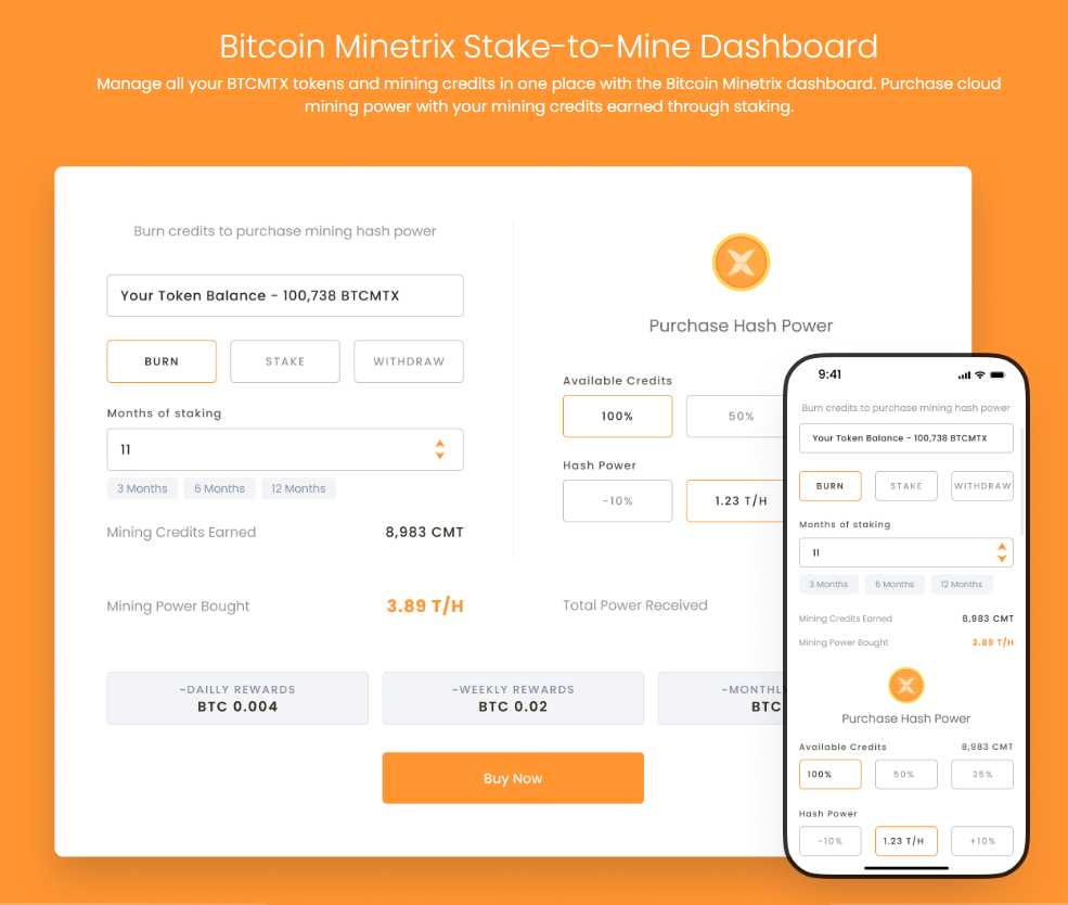 Bitcoin Minetrix plataforma