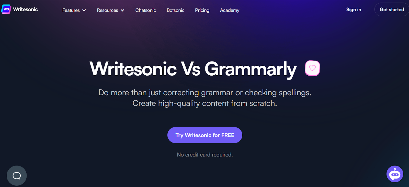Writersonic as Grammar Checker - writesonic review
