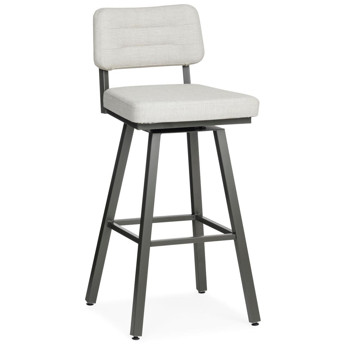 metal barstool with white cushions