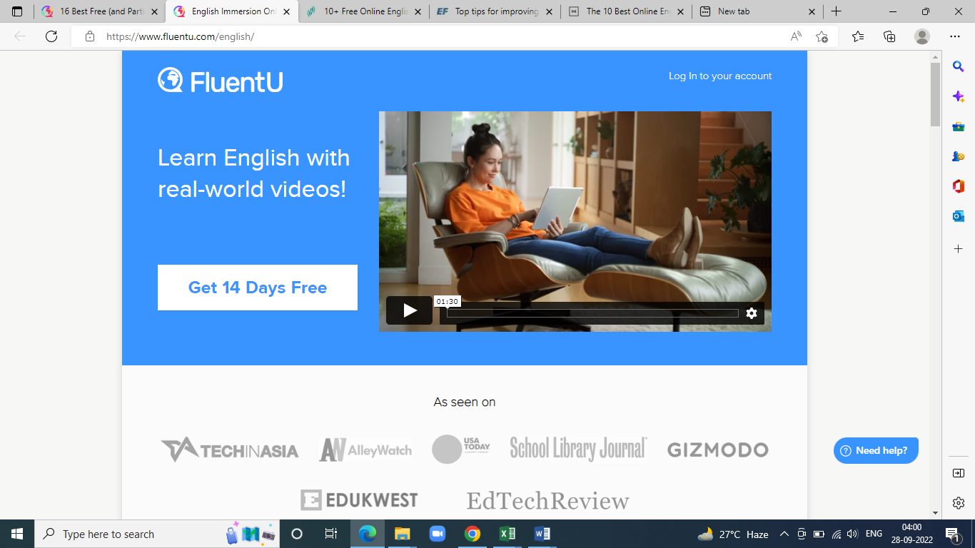 FluentU-  Video-based spoken English learning  lessons  - image - screenshot - jpg