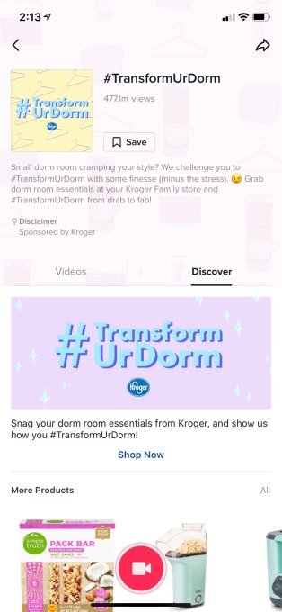 Tienda de campaña de TikTok Hashtag 