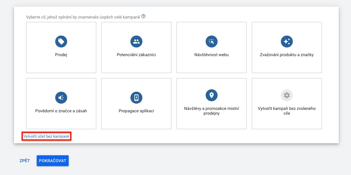 Založeni Google Ads účtu