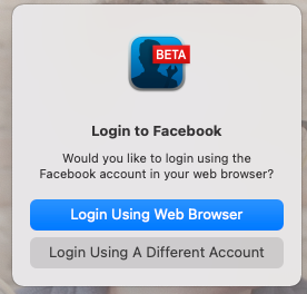 Login to Facebook using Ecamm Live