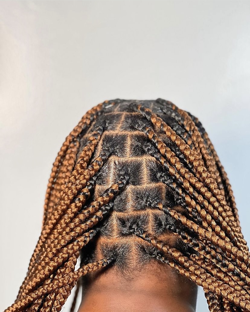 43. Knotless Braids with Square Partings