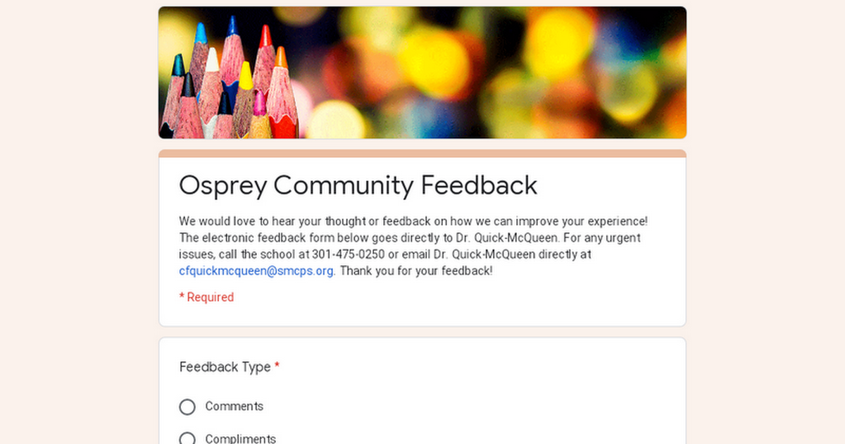Osprey Community Feedback