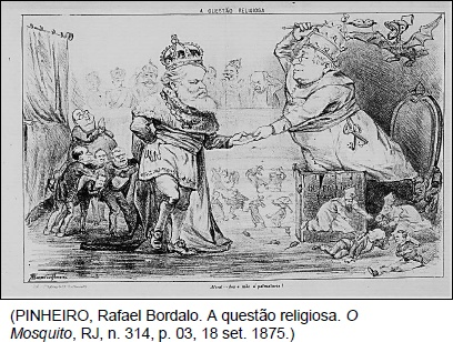 Charge sobre a Questão religiosa.