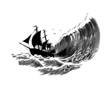 A black and white drawing of a boat in water

Description automatically generated with low confidence