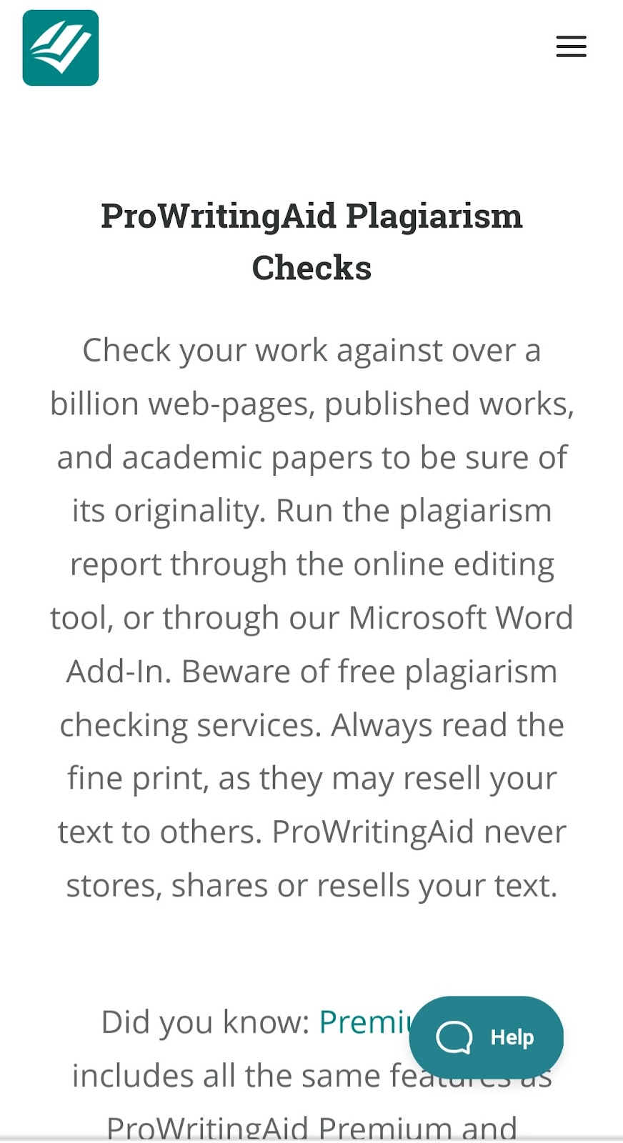 ProWritingAid Plagiarism Checks - best plagiarism checker