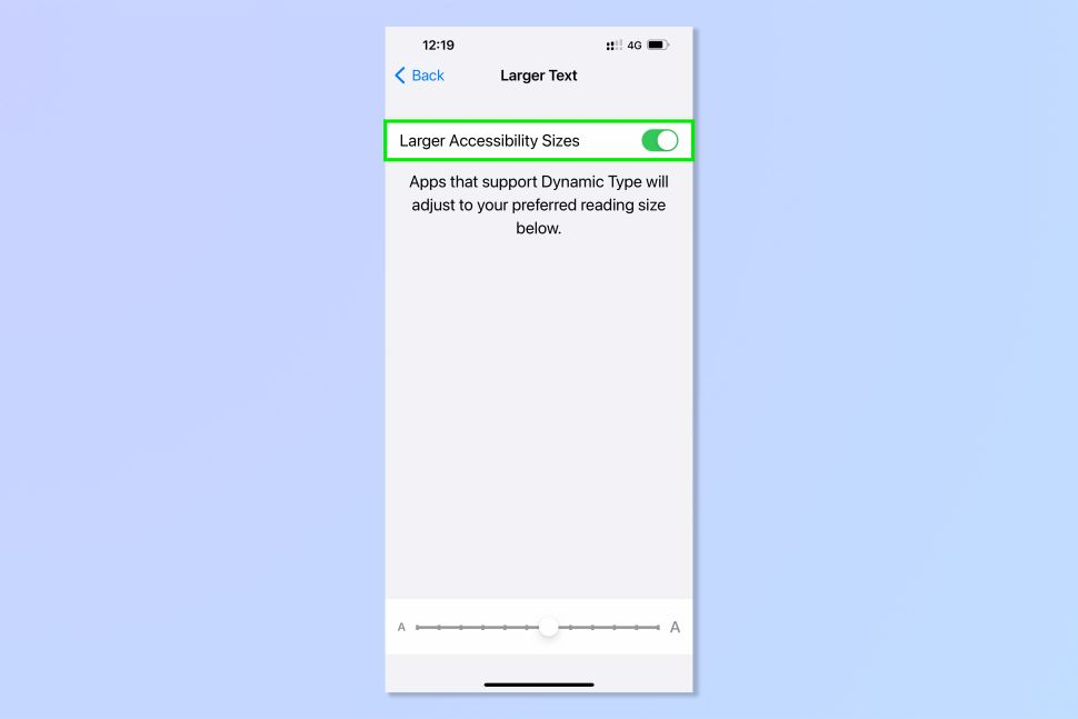 larger accessibility sizes