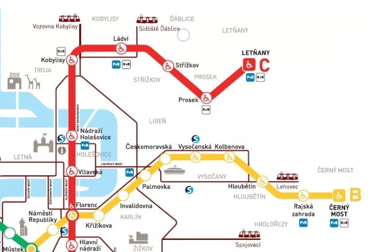 карта метро Прага 9