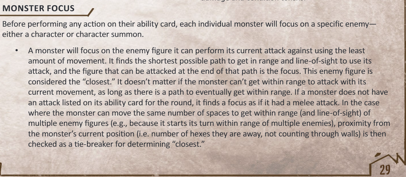 Gloomhaven monster focus rules