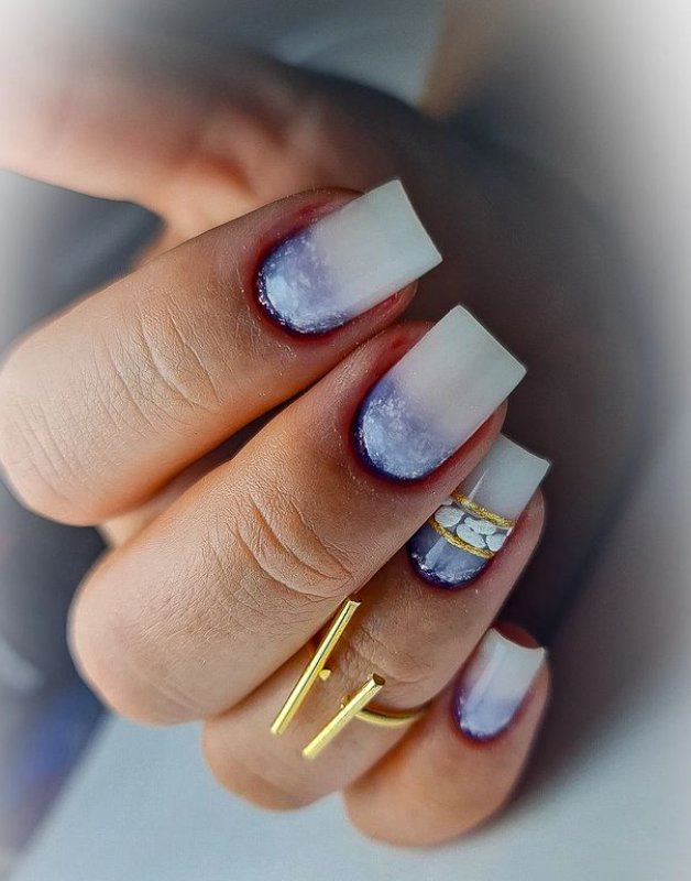 Merge Of Magic White Nails With Design