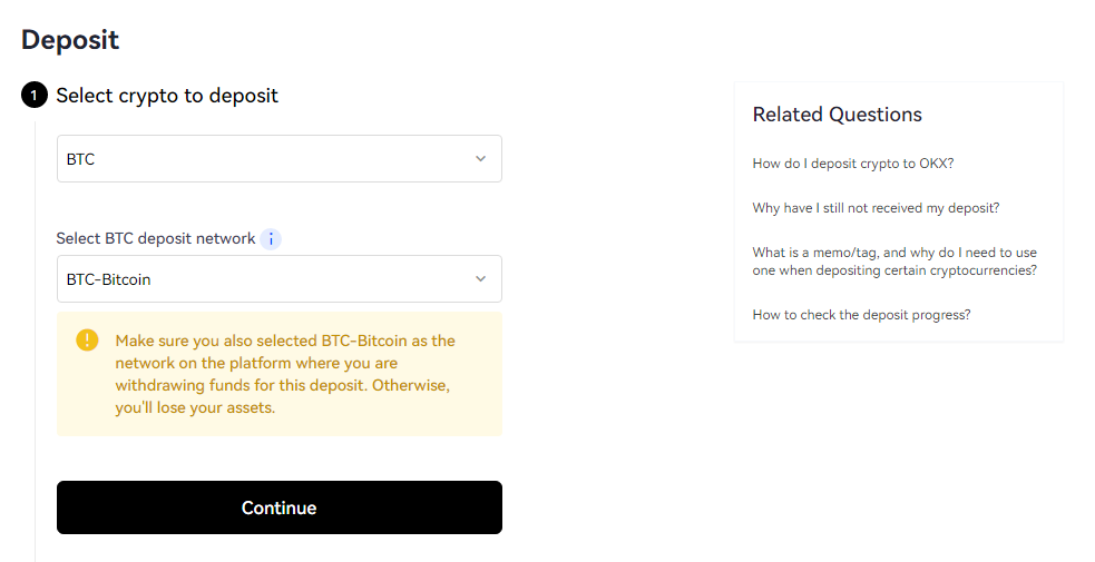 Sélectionner la cryptomonnaie