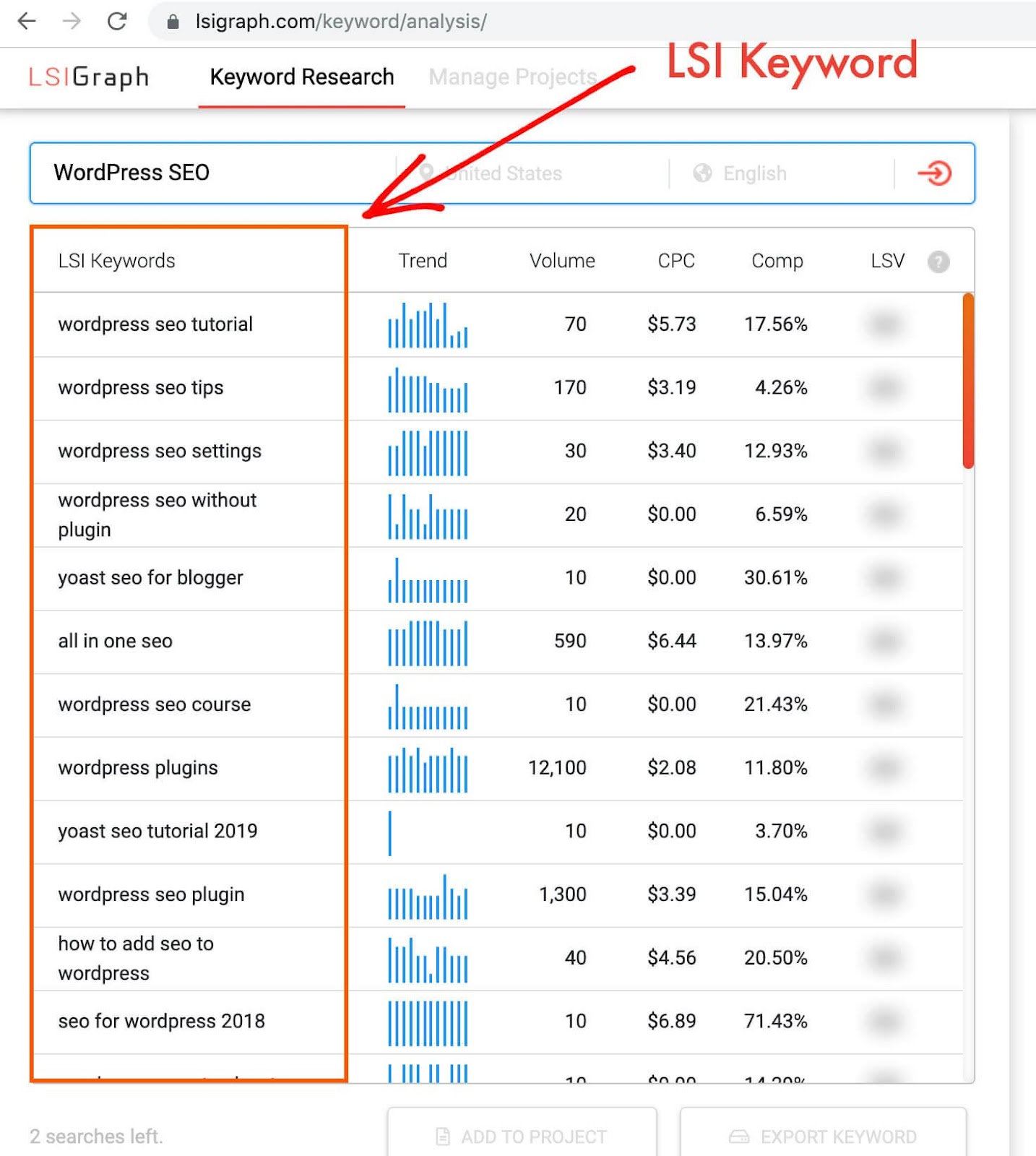 LSI keyword