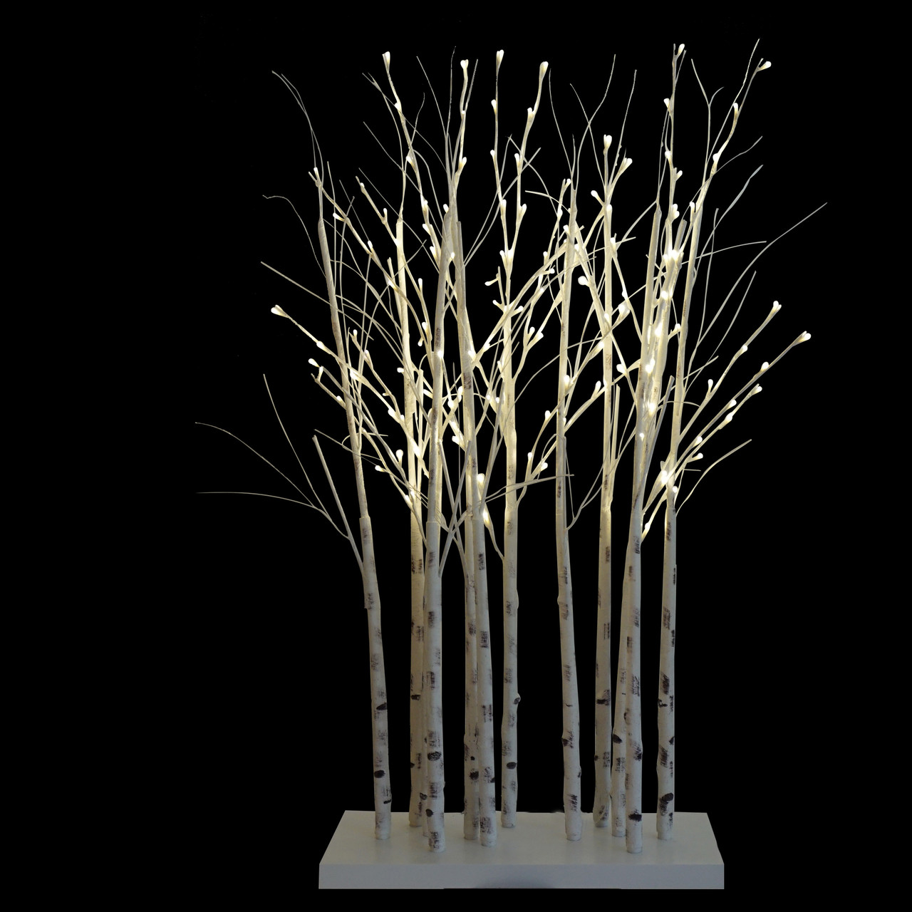 lighted LED white birch twig tree cluster